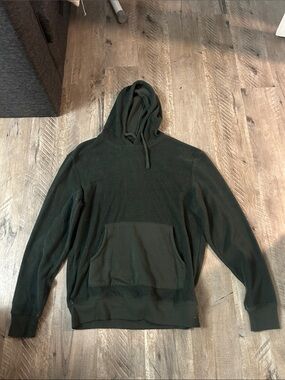 Men's Hooded Knit Pullover Sweater - Dark Green